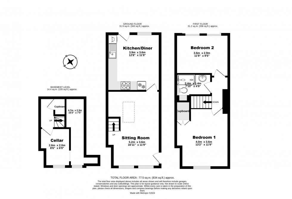 Floorplan for Walmer, Deal, Kent