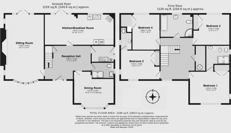 Floorplan for Kingsdown, Deal, Kent