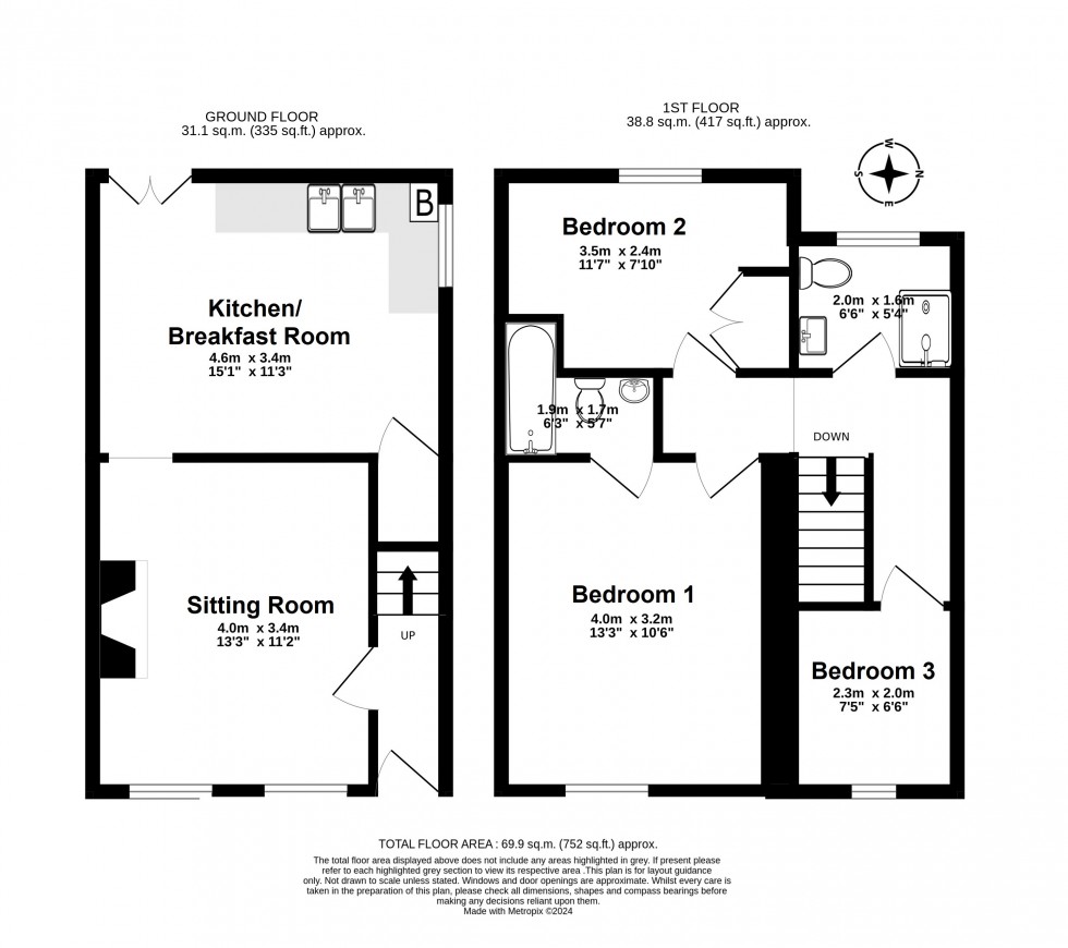 Floorplan for Walmer, Deal