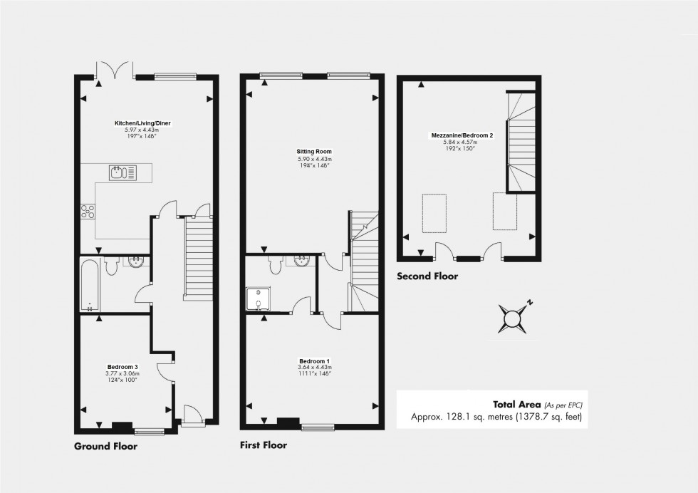 Floorplan for Halliday Drive, Walmer, Deal